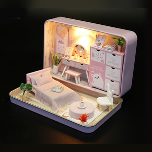 DIY 미니어처 틴케이스 - 핑크 침실